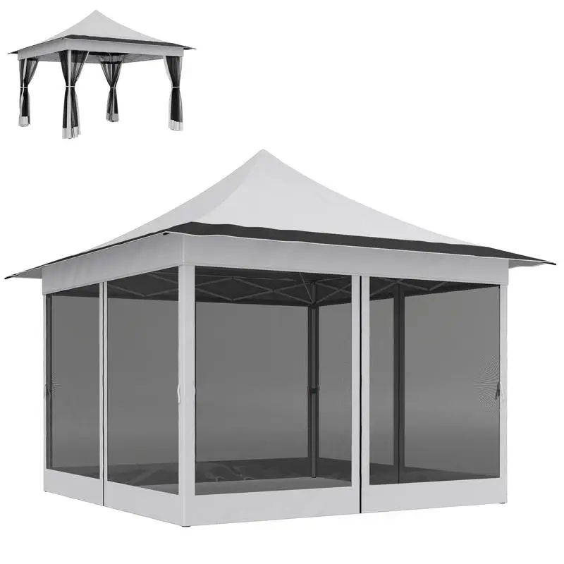 12 x 12 ft. Canopy Tent with Mesh Netting, UPF50+ Pop Up Tent with Carry Bag for Garden, Patio, Light Gray
12 x 12 ft. Canopy Tent with Mesh Netting, UPF50+ Pop Up Tent with Carry Bag for Garden, Patio, Light Gray
