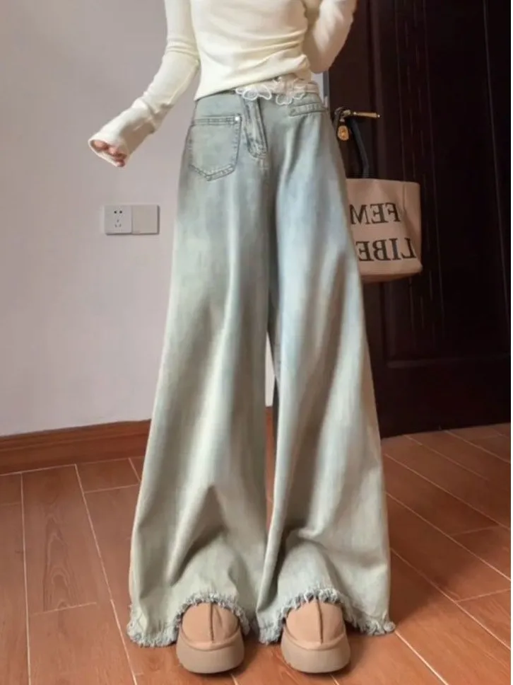 Джинсы женские с высокой талией и широкими штанинами, весна-лето, новинка, джинсовые брюки в пол с бахромой и рваными краями, повседневные, износостойкие, синие
Джинсы женские с высокой талией и широкими штанинами, весна-лето, новинка, джинсовые брюки в пол с бахромой и рваными краями, повседневные, износостойкие, синие