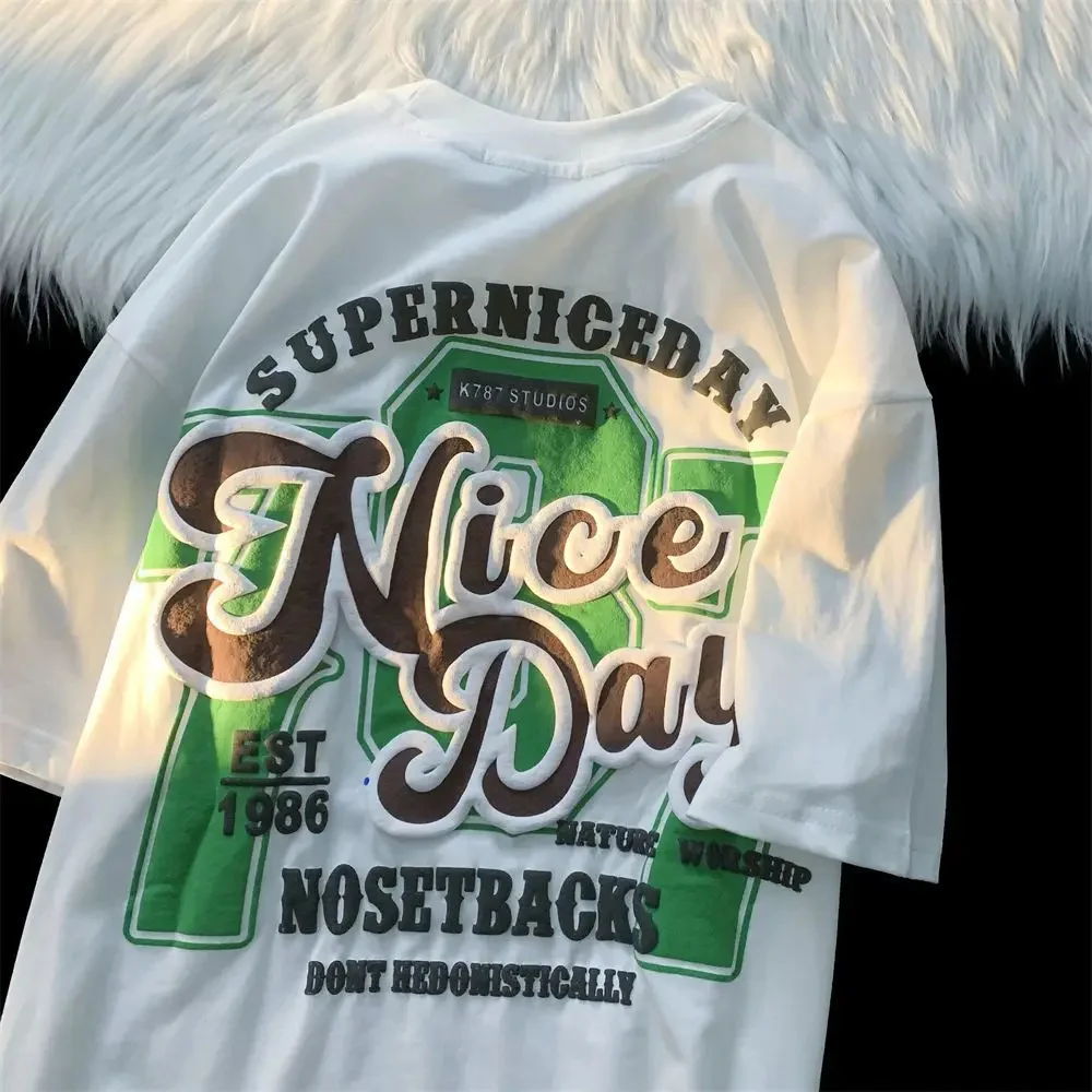 100% Cotton Short Sleeved T Shirt Couple Models Summer Oversize Trend All-match Ins High Street Loose Tops for Men and Women
100% Cotton Short Sleeved T Shirt Couple Models Summer Oversize Trend All-match Ins High Street Loose Tops for Men and Women