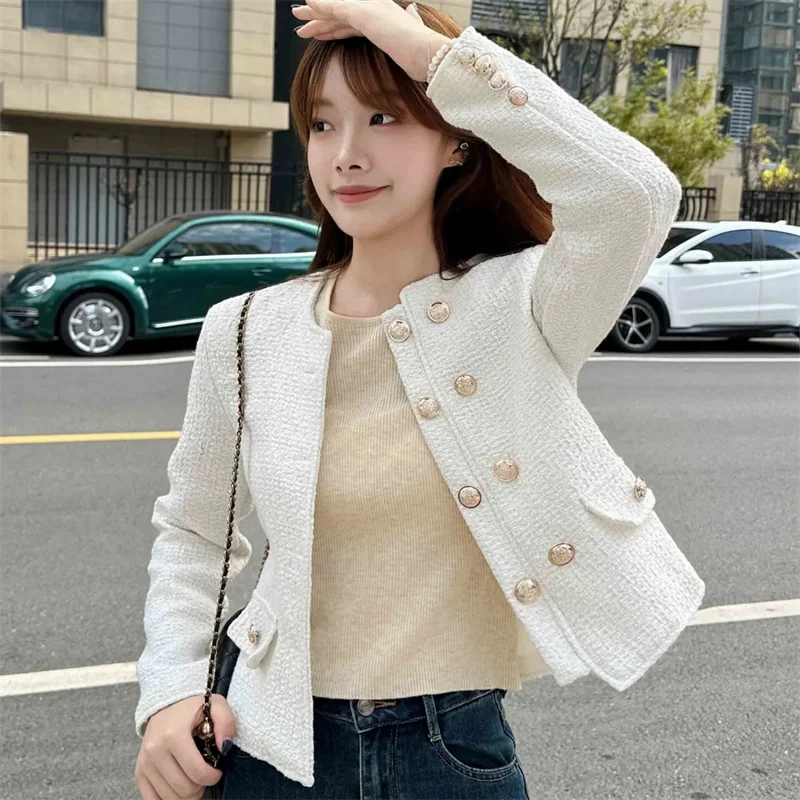 Spring and Autumn Small Fragrance Loose Cardigan Short Coat Round Neck Joker Fashion and Leisure Niche Age-reducing Coat Woman
Spring and Autumn Small Fragrance Loose Cardigan Short Coat Round Neck Joker Fashion and Leisure Niche Age-reducing Coat Woman