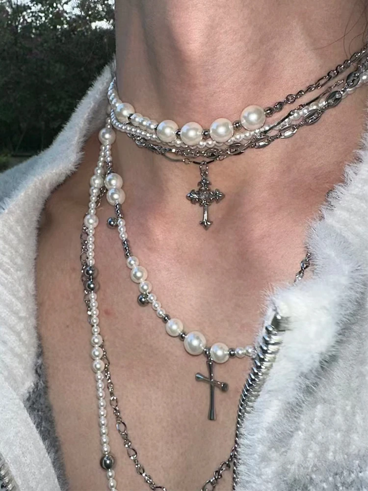 2024 New Multi-layer Pearl Cross folded Necklace Religious Style Men's And Women's Jewelry Banquet Gift
2024 New Multi-layer Pearl Cross folded Necklace Religious Style Men's And Women's Jewelry Banquet Gift