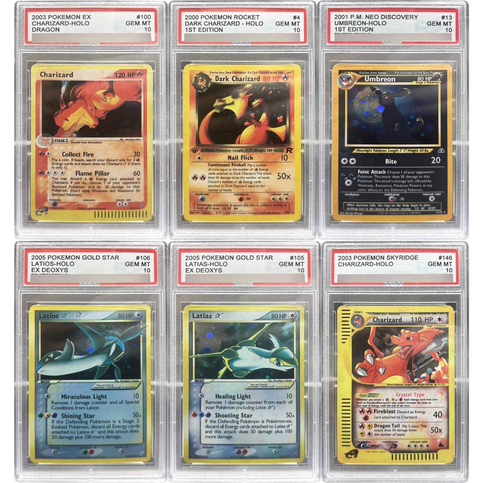PTCG Charizard Umbreon 10Points English Version Rating Card Latios Latias Copy Version Game Anime Collection Cards Diy Gift Toy
PTCG Charizard Umbreon 10Points English Version Rating Card Latios Latias Copy Version Game Anime Collection Cards Diy Gift Toy