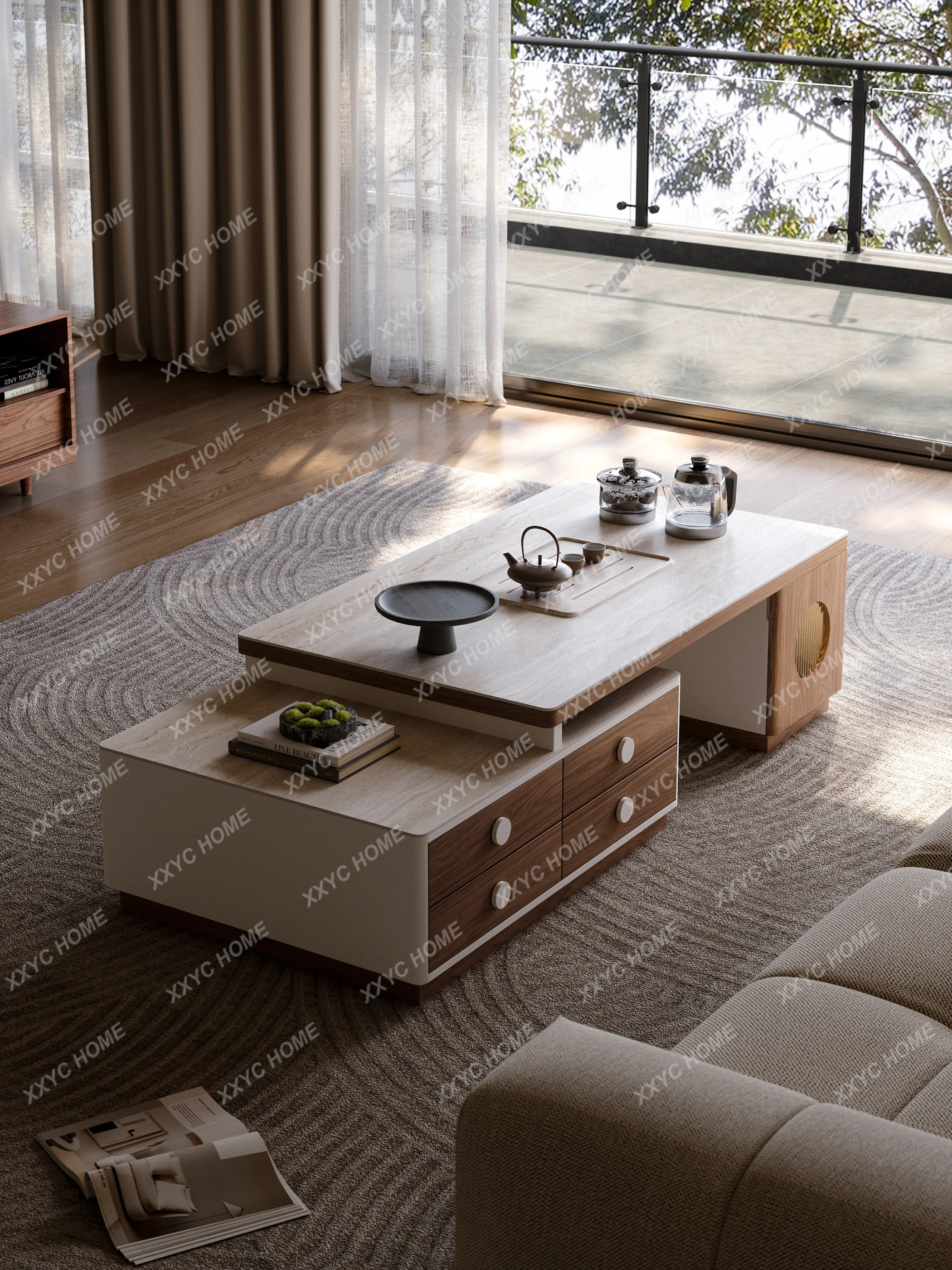 M Medieval slate living room home tea making integrated retractable sofa tea table combination
M Medieval slate living room home tea making integrated retractable sofa tea table combination