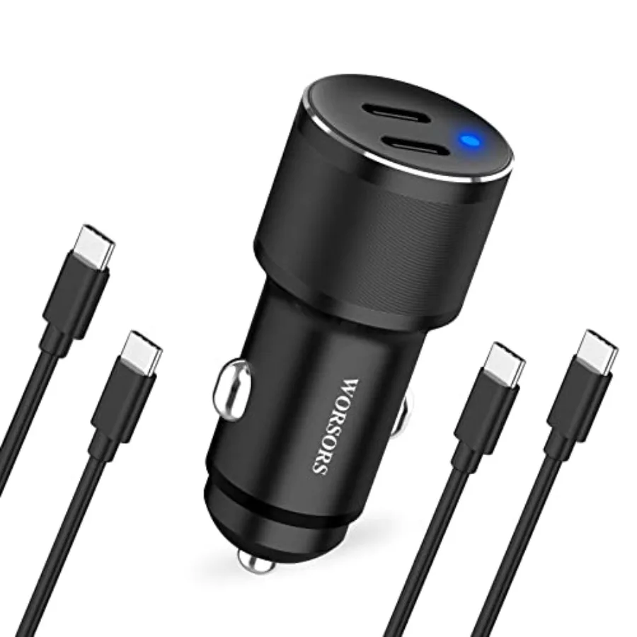 Dual 45W USB C Car Charger, 90W Max Super Fast Charging, All Metal 12V Cigarette Lighter Adapter for iPhone 17 Pro Max/16/15/iP
Dual 45W USB C Car Charger, 90W Max Super Fast Charging, All Metal 12V Cigarette Lighter Adapter for iPhone 17 Pro Max/16/15/iP