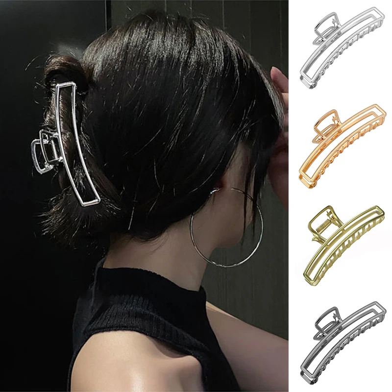 11.5cm 4 Color Woman Metal Large Double Bar Hair Claws Clips Fashion Washing Face Hairpins Gilrs Hair Accessories for Thick Hair
11.5cm 4 Color Woman Metal Large Double Bar Hair Claws Clips Fashion Washing Face Hairpins Gilrs Hair Accessories for Thick Hair