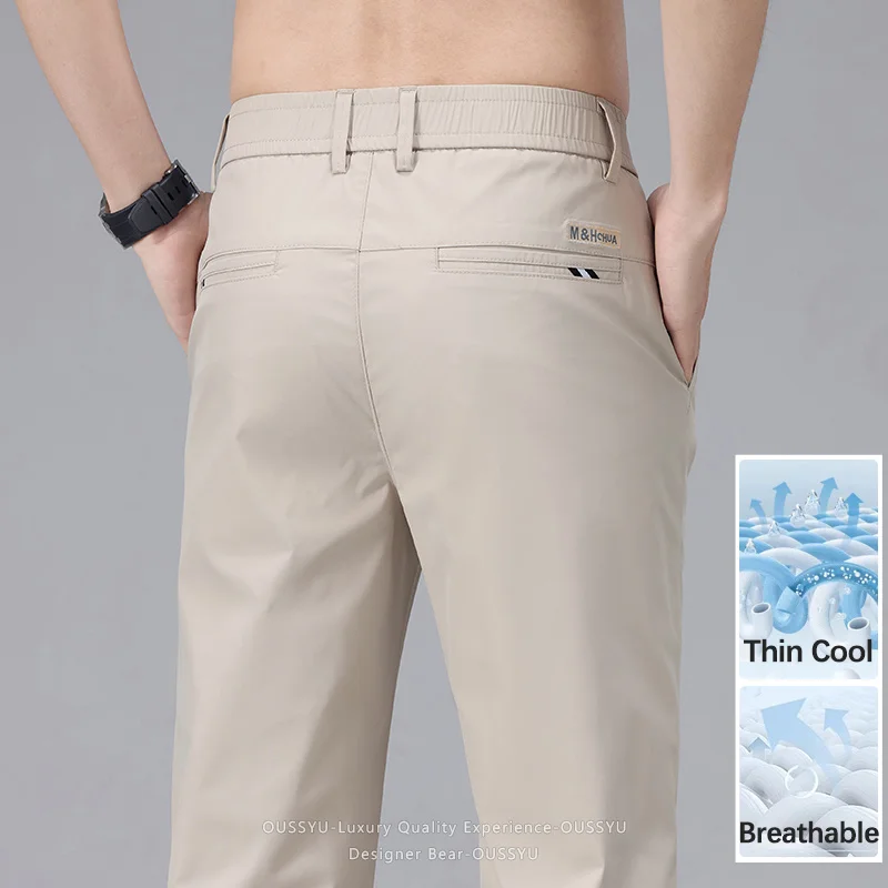 Summer Thin Men's Casual Pants Fashion Breathable Elastic Waist Straight Business Work Solid Color Trousers Black Grey Khaki
Summer Thin Men's Casual Pants Fashion Breathable Elastic Waist Straight Business Work Solid Color Trousers Black Grey Khaki