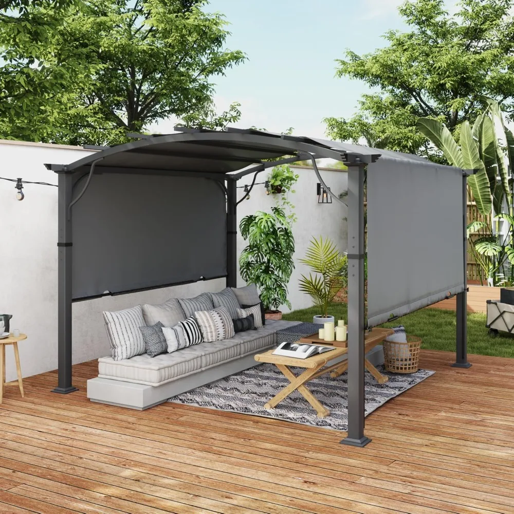 10 x10 Arched Outdoor Pergola for Deck, Outdoor Retractable Pergola with Canopy and Hardware, Small Aluminum Frame, Customized
10 x10 Arched Outdoor Pergola for Deck, Outdoor Retractable Pergola with Canopy and Hardware, Small Aluminum Frame, Customized