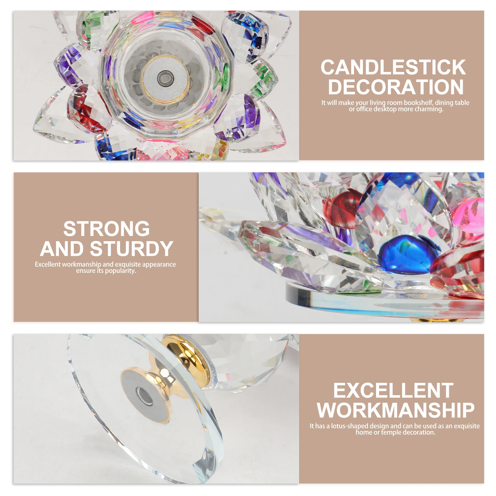 Crystal Lotus Candlestick Metal Delicate Buddhist Decor Home Office Temple Candleholder Decorative Craft Exquisite Gift 
Crystal Lotus Candlestick Metal Delicate Buddhist Decor Home Office Temple Candleholder Decorative Craft Exquisite Gift