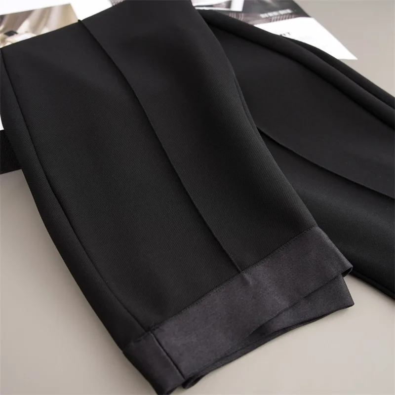 Black High Waist Stretch Fiber Crop Flared Casual Pants Women's High Waist Elastic Micro Flare Nine Point Leisure Trousers
Black High Waist Stretch Fiber Crop Flared Casual Pants Women's High Waist Elastic Micro Flare Nine Point Leisure Trousers