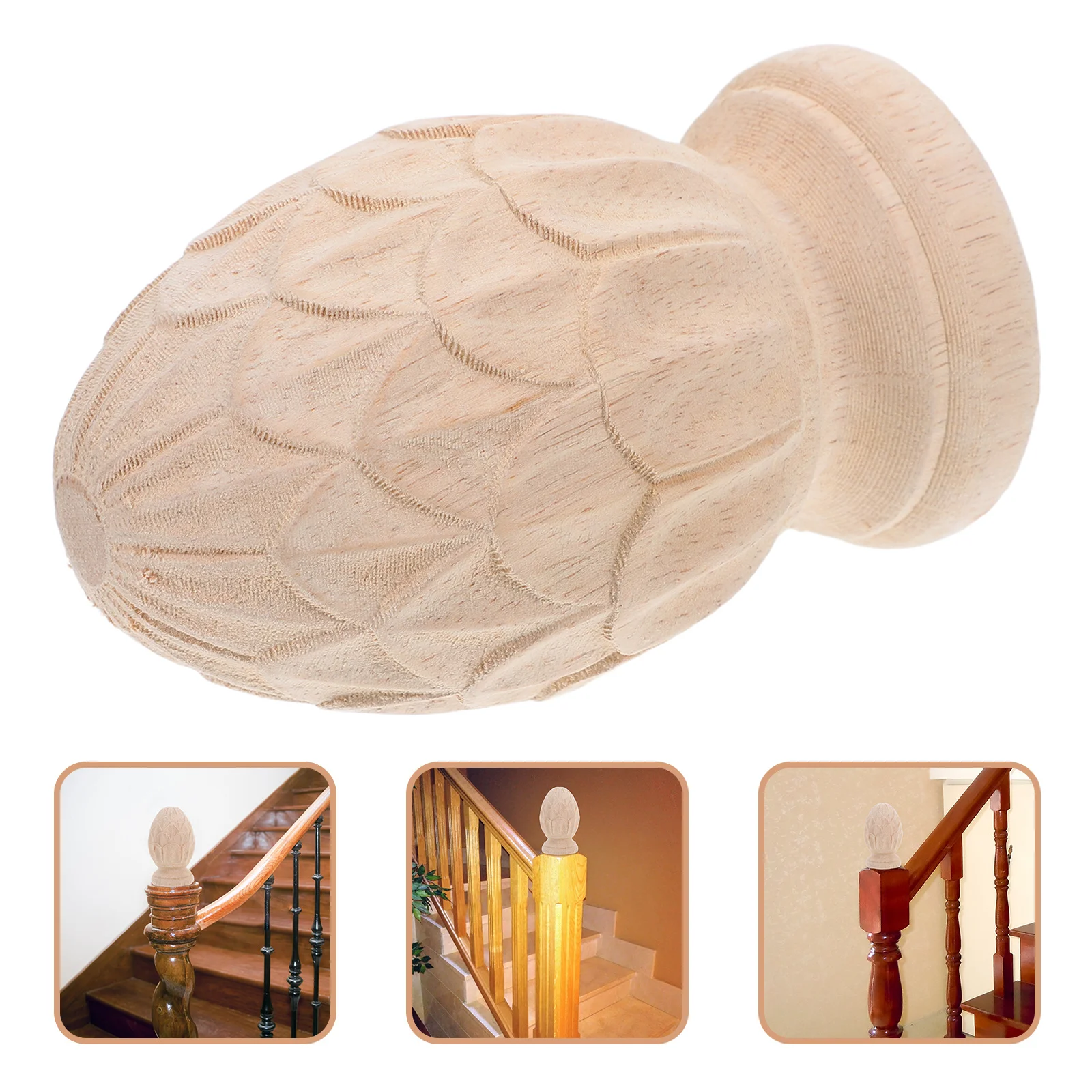 3.14Inch Wooden Pineapple Finial Carved Staircase Column Topper European Style Decorative Post End For Home Farmhouse Fence
3.14Inch Wooden Pineapple Finial Carved Staircase Column Topper European Style Decorative Post End For Home Farmhouse Fence