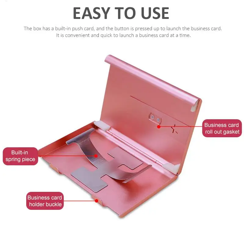 Держатель для визитных карточек, чехол для банковских карт, посылка для членских карт, металлический ультратонкий органайзер для визитных карточек
Держатель для визитных карточек, чехол для банковских карт, посылка для членских карт, металлический ультратонкий органайзер для визитных карточек