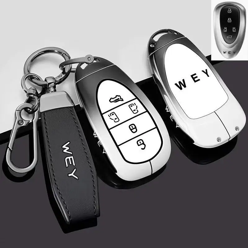 Zinc Alloy Key Fob Cover for WEY Lanshan/Latte/Mocha/Hi4/Gaoshan 7/8/9, Heavy Duty Metal Protective Case Shell with Keychain
Zinc Alloy Key Fob Cover for WEY Lanshan/Latte/Mocha/Hi4/Gaoshan 7/8/9, Heavy Duty Metal Protective Case Shell with Keychain