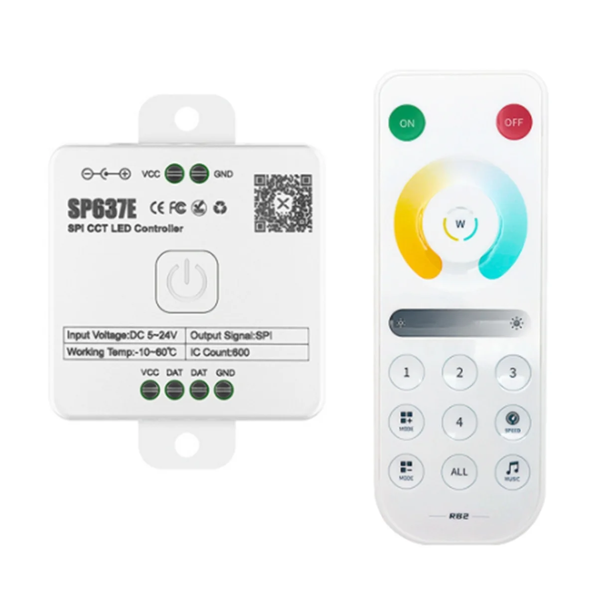 AT53 And-SP637E Двойной контроллер SPI DC5-24v с поддержкой дистанционного управления 2,4G Сенсорный пульт дистанционного управления
AT53 And-SP637E Двойной контроллер SPI DC5-24v с поддержкой дистанционного управления 2,4G Сенсорный пульт дистанционного управления