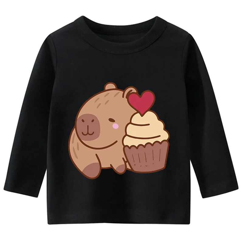 Capybara Cartoon Kids Long Sleeved COTTON T-shirt Baby Girls Boys Kawaii Casual Tees Children Clothes For Birthday Gift
Capybara Cartoon Kids Long Sleeved COTTON T-shirt Baby Girls Boys Kawaii Casual Tees Children Clothes For Birthday Gift