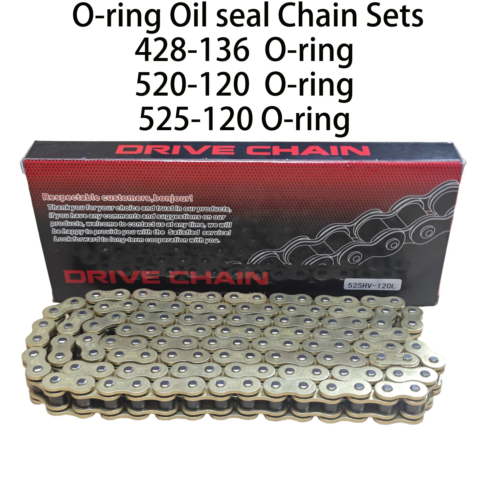 High Quality Motorcycle O-ring Oil seal Chain Sets For 428 O-ring chain 136 Link 520 525 chains 120 Links with Facotry Sale
High Quality Motorcycle O-ring Oil seal Chain Sets For 428 O-ring chain 136 Link 520 525 chains 120 Links with Facotry Sale