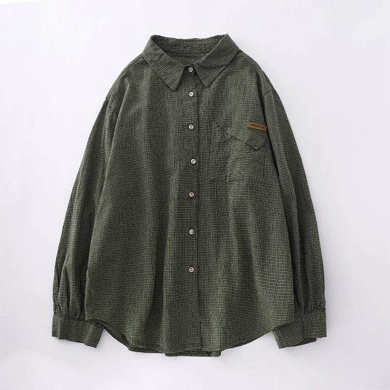 Long-sleeved Lapel Shirt Female Spring and Fall New Retro Female Literary Loose Big Yards Temperament Casual Blouse E7016
Long-sleeved Lapel Shirt Female Spring and Fall New Retro Female Literary Loose Big Yards Temperament Casual Blouse E7016