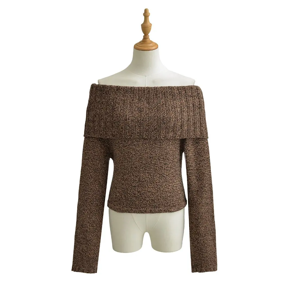 Vintage Spice Girl Women's Off-Shoulder Pullover Sweater Loose Fit Elegant Knitted Top for Autumn Winter Lazy Style
Vintage Spice Girl Women's Off-Shoulder Pullover Sweater Loose Fit Elegant Knitted Top for Autumn Winter Lazy Style