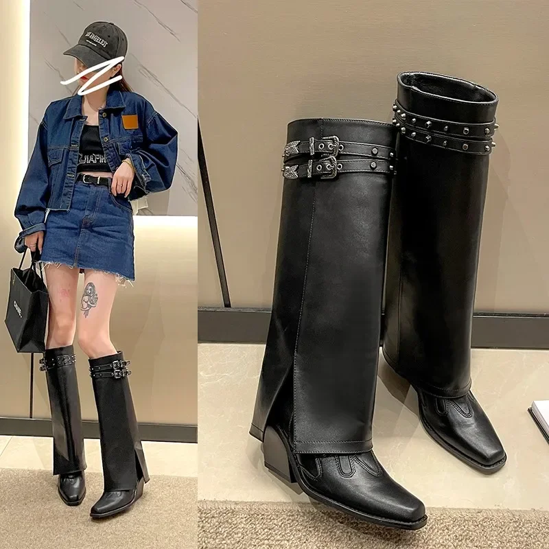 2025 Women's Cowboy Boots Fashionable Slip-on Boots Square High Heels Trendy Winter Women's Shoes Luxury Brands
2025 Women's Cowboy Boots Fashionable Slip-on Boots Square High Heels Trendy Winter Women's Shoes Luxury Brands