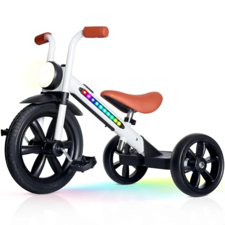Tricycle 12 Inch Puncture Free Wheel w Front Light Adjustable Seat Height Gift for 2-5 Year Olds WhiteLED
Tricycle 12 Inch Puncture Free Wheel w Front Light Adjustable Seat Height Gift for 2-5 Year Olds WhiteLED