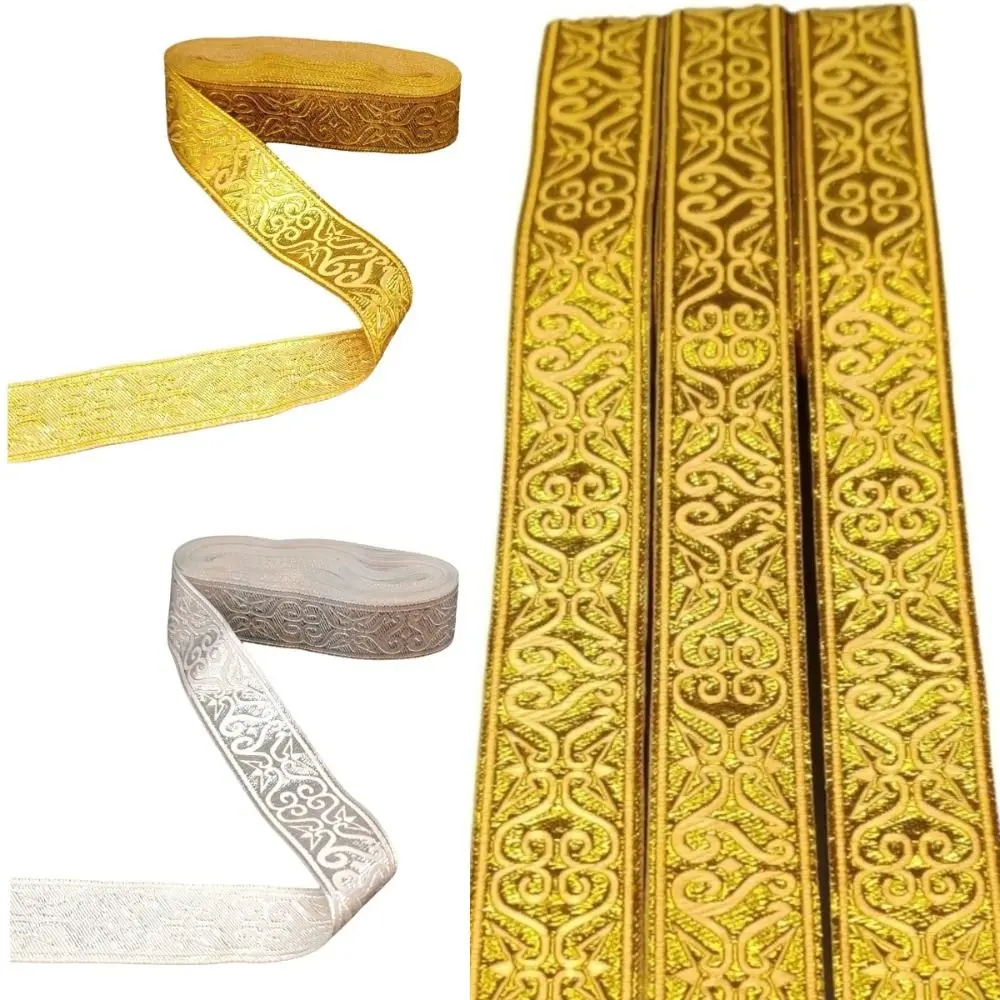 3.3cm Width Jacquard Ribbon Geometric Pattern 7 Meters Length Woven Ribbon Flower Embroidered DIY Gold Silver Ribbon
3.3cm Width Jacquard Ribbon Geometric Pattern 7 Meters Length Woven Ribbon Flower Embroidered DIY Gold Silver Ribbon