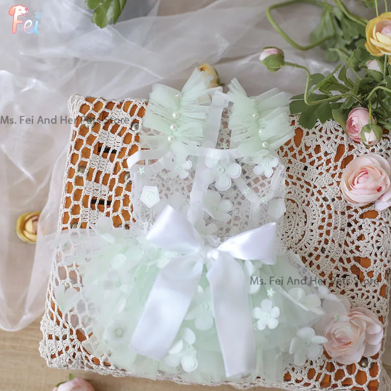 Green Flower Summer Dress for Small Medium Dogs Lace Chiffon Cute Puppy Pet Skirt Costume Party Birthday Wedding Outfit
Green Flower Summer Dress for Small Medium Dogs Lace Chiffon Cute Puppy Pet Skirt Costume Party Birthday Wedding Outfit
