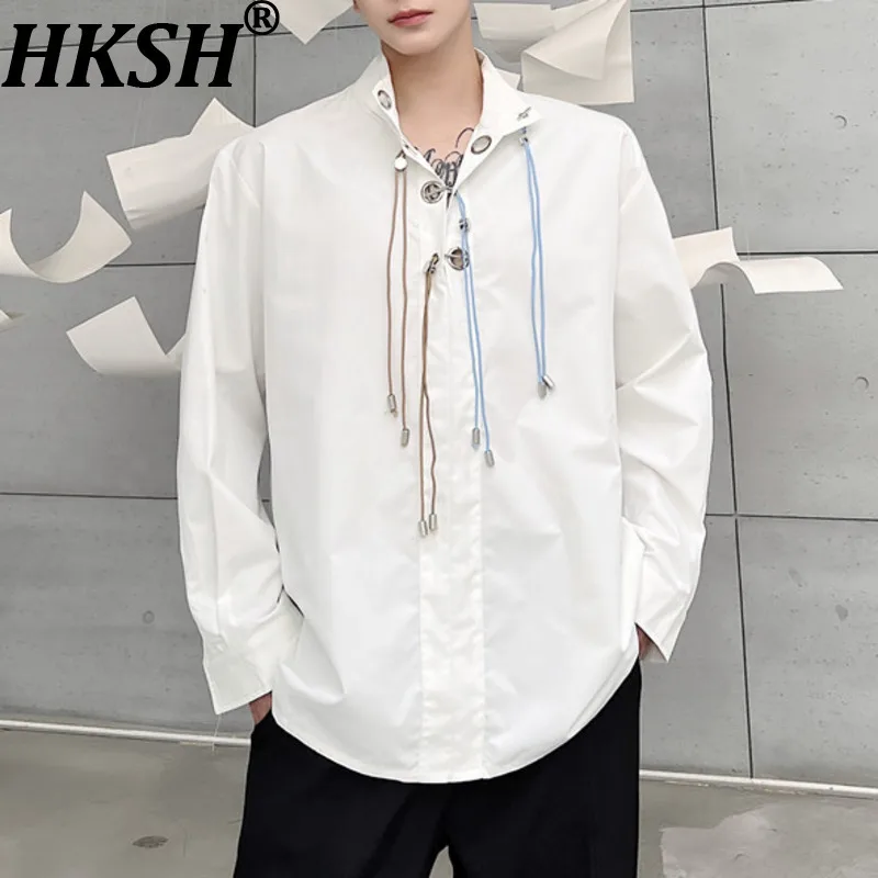 HKSH Spring Autumn New Women's Shirt Niche Design Buckle Rope Decoration Stand Collar Long Sleeve Blouse Chic Casual Top HK14993
HKSH Spring Autumn New Women's Shirt Niche Design Buckle Rope Decoration Stand Collar Long Sleeve Blouse Chic Casual Top HK14993