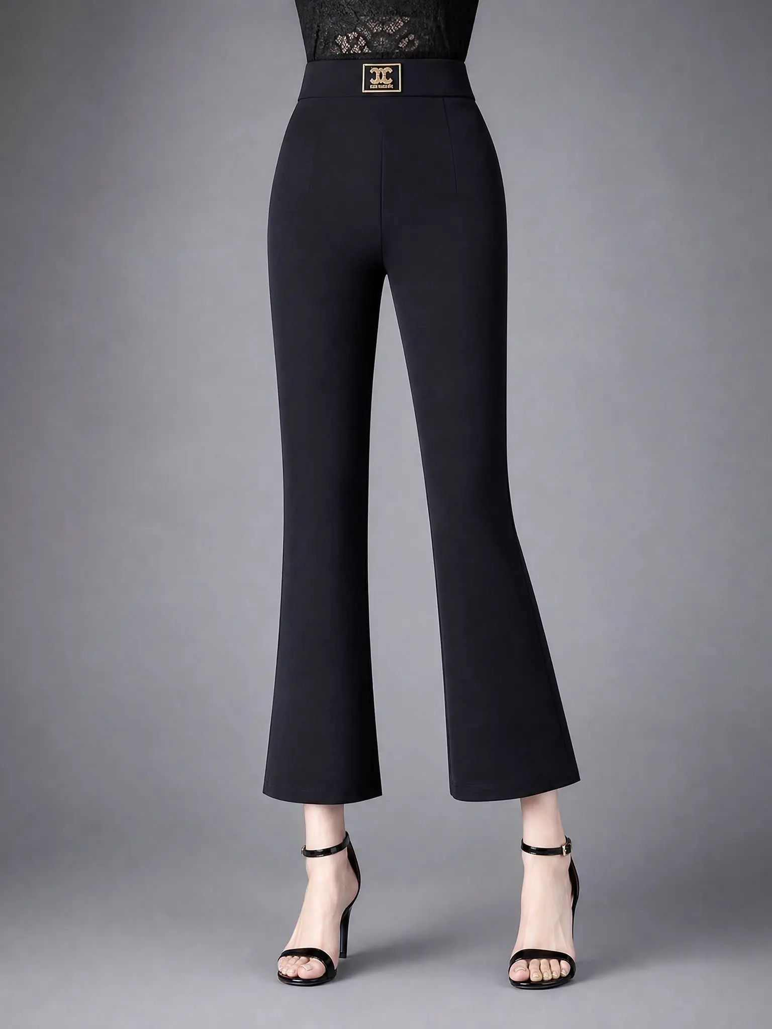 Black Bell Bottom Pants Women's Summer Thin Hanging Sense High Waist Slimming Bell Bottoms Casual Trousers for Ladies
Black Bell Bottom Pants Women's Summer Thin Hanging Sense High Waist Slimming Bell Bottoms Casual Trousers for Ladies