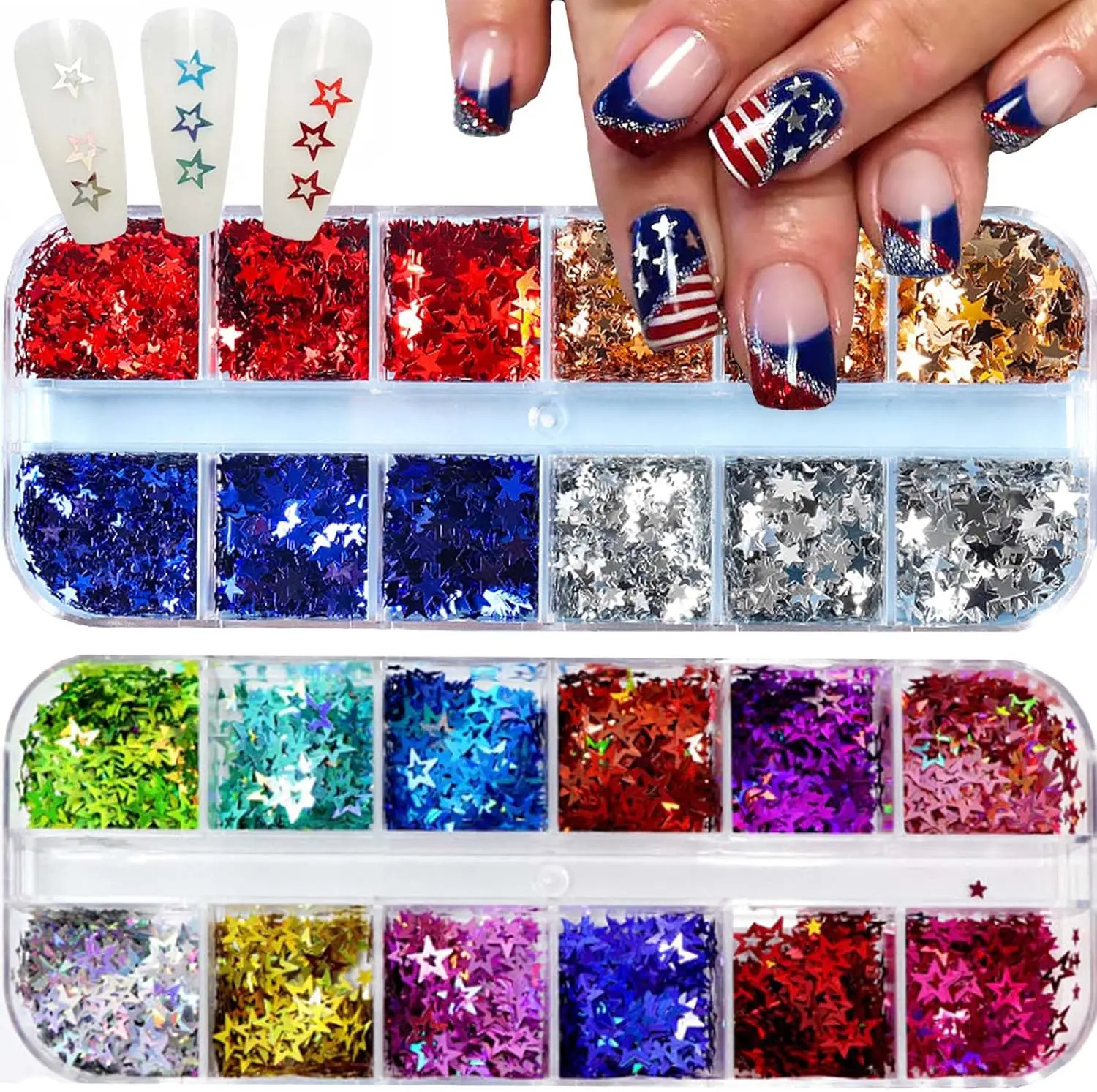 12-Grid Laser Star Sequins, Nail Art DIY Decorations – Perfect for Crafts, Clothing Accessories, Nail Art & More
12-Grid Laser Star Sequins, Nail Art DIY Decorations – Perfect for Crafts, Clothing Accessories, Nail Art & More