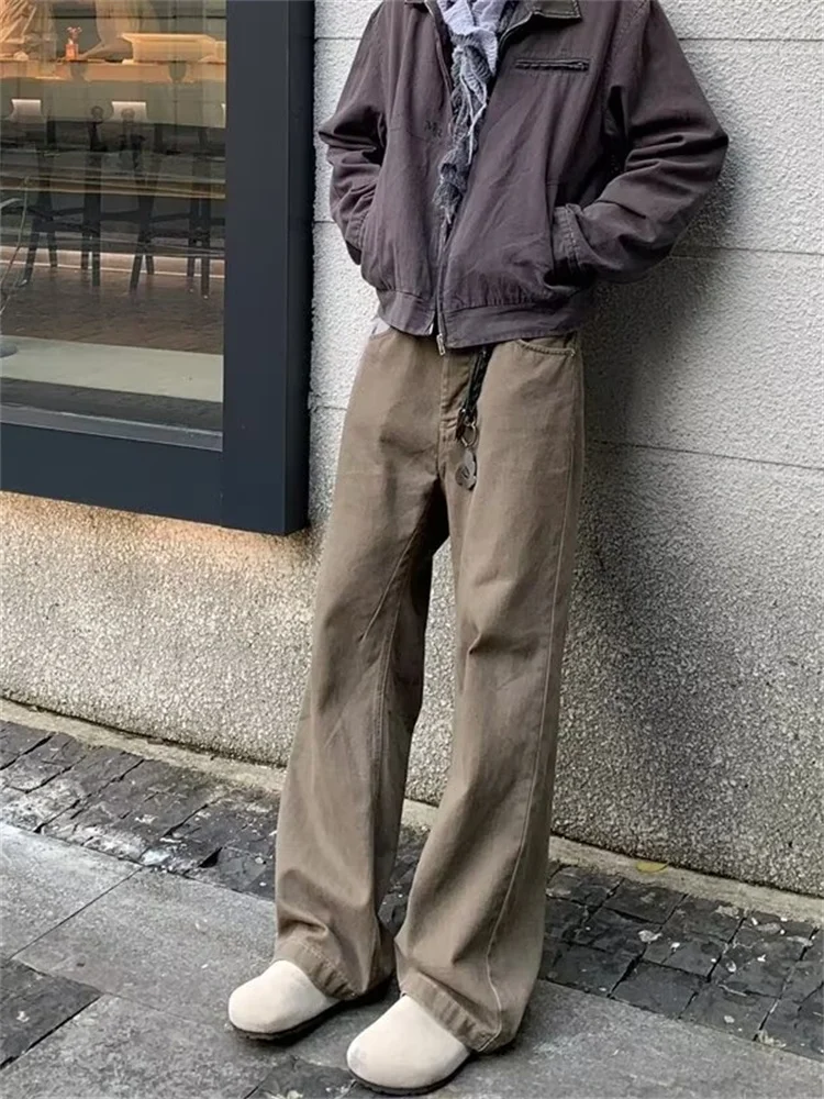 Washed Brown Jeans Men's Casual Loose Fit Straight Leg Pants American Street Style CleanFit Slimming Winter Long Trousers
Washed Brown Jeans Men's Casual Loose Fit Straight Leg Pants American Street Style CleanFit Slimming Winter Long Trousers