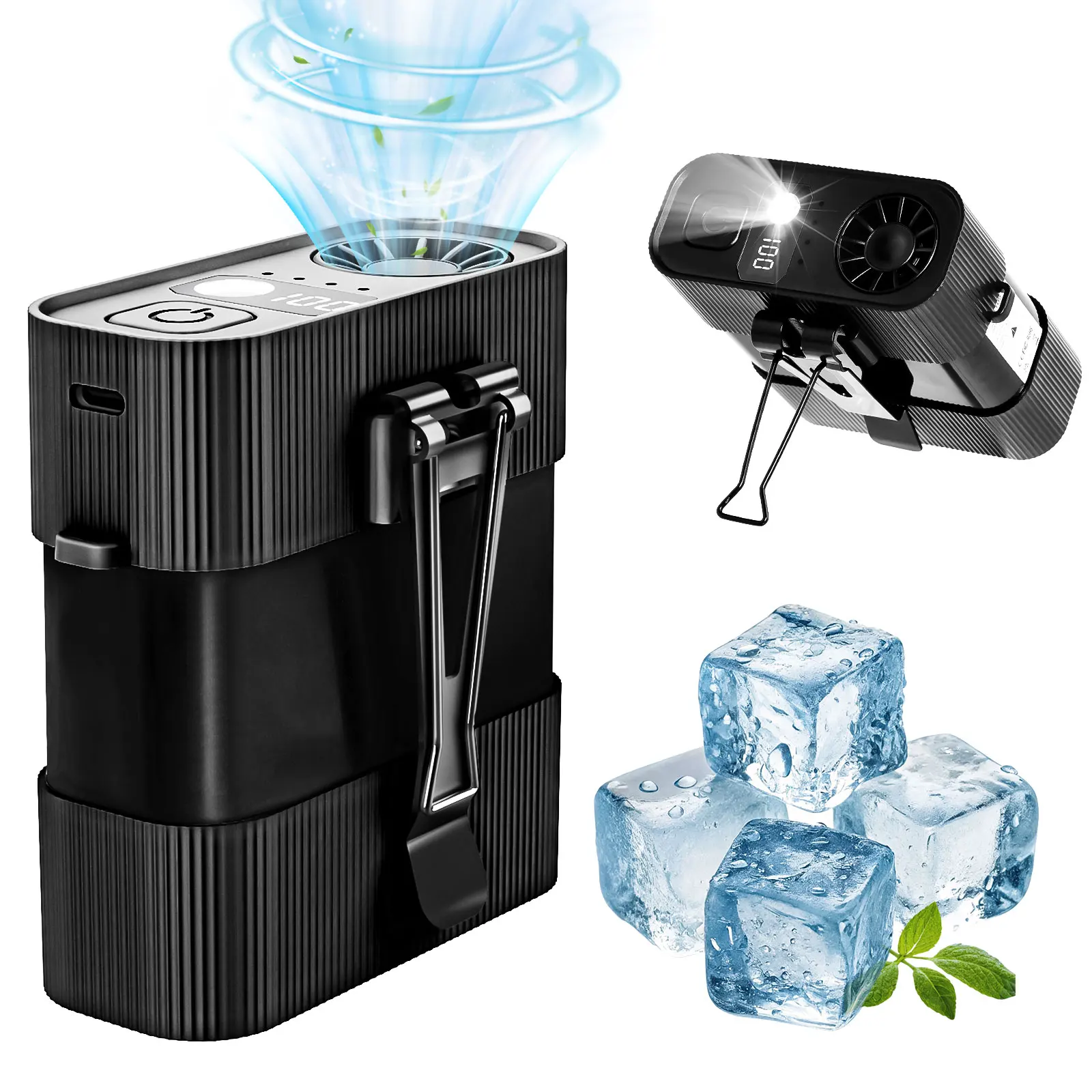 EIGIIS Portable Waist & Neck Fan with LED Flashlight, 4 Speeds 13000 - 6000 RPM Strong Turbo Airflow, 4000mAh Large Battery, Personal Fan Rechargeable, Hands-Free Shirt/Belt/Neck Fan for Work, Outdoor, Travel, Gift for Men
EIGIIS Portable Waist & Neck Fan with LED Flashlight, 4 Speeds 13000 - 6000 RPM Strong Turbo Airflow, 4000mAh Large Battery, Personal Fan Rechargeable, Hands-Free Shirt/Belt/Neck Fan for Work, Outdoor, Travel, Gift for Men