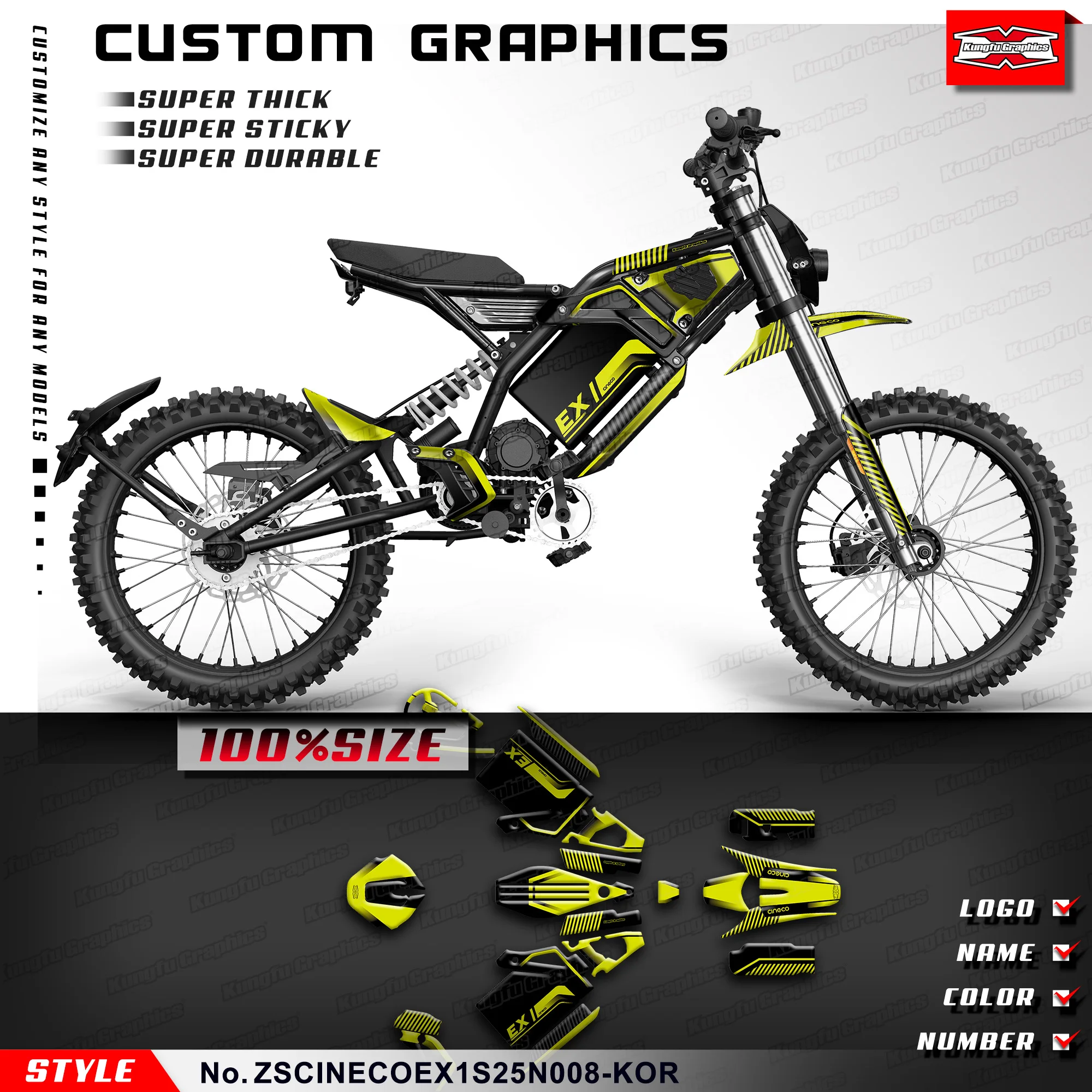 KUNGFU GRAPHICS Sticker Kit Glossy Laminate for CINECO EX1-S EX1-RPO Adhesive Decals, Rebuilding, ZSCINECOEX1S25N008-KOR
KUNGFU GRAPHICS Sticker Kit Glossy Laminate for CINECO EX1-S EX1-RPO Adhesive Decals, Rebuilding, ZSCINECOEX1S25N008-KOR
