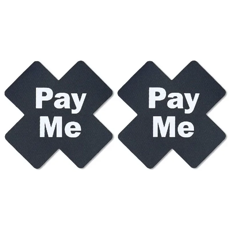 Female Invisible Nipple Covers Cross Style with "Pay Me" Print Disposable Breathable Tape Overlays Bra Nipple Stickers Women
Female Invisible Nipple Covers Cross Style with "Pay Me" Print Disposable Breathable Tape Overlays Bra Nipple Stickers Women