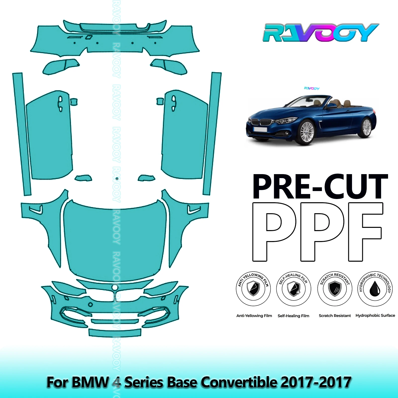 Car Precut PPF Paint Protection Film Full Vehicle For BMW 4 Series Base Convertible 2017-2017
Car Precut PPF Paint Protection Film Full Vehicle For BMW 4 Series Base Convertible 2017-2017