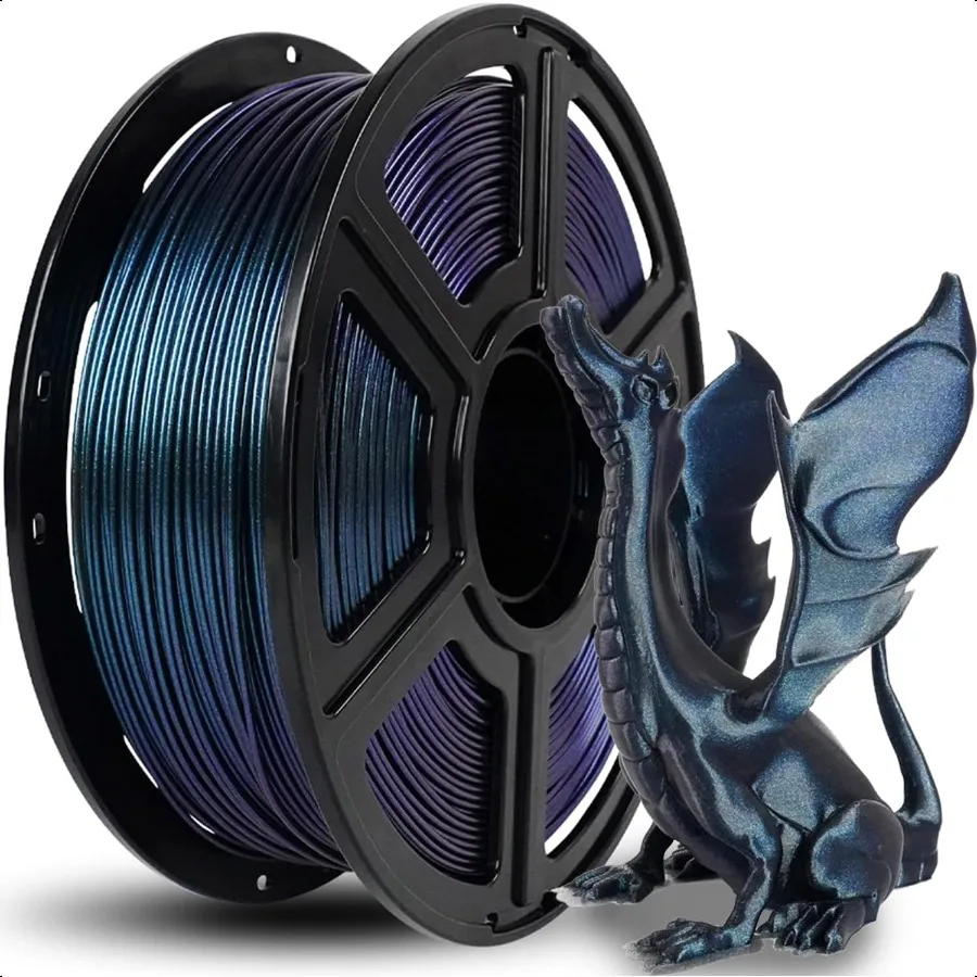 3D Printer Filament Chameleon PLA Color Shift Filament 1.75mm Changes Color with Light and Angles 1KG Spool 2.2lbs Dimensional
3D Printer Filament Chameleon PLA Color Shift Filament 1.75mm Changes Color with Light and Angles 1KG Spool 2.2lbs Dimensional
