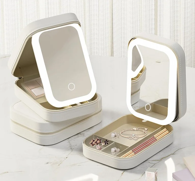 3 Colors Modern LED Cosmetic Makeup Mirrors Light-Filling Mirror Makeup Bag Storage Box
3 Colors Modern LED Cosmetic Makeup Mirrors Light-Filling Mirror Makeup Bag Storage Box