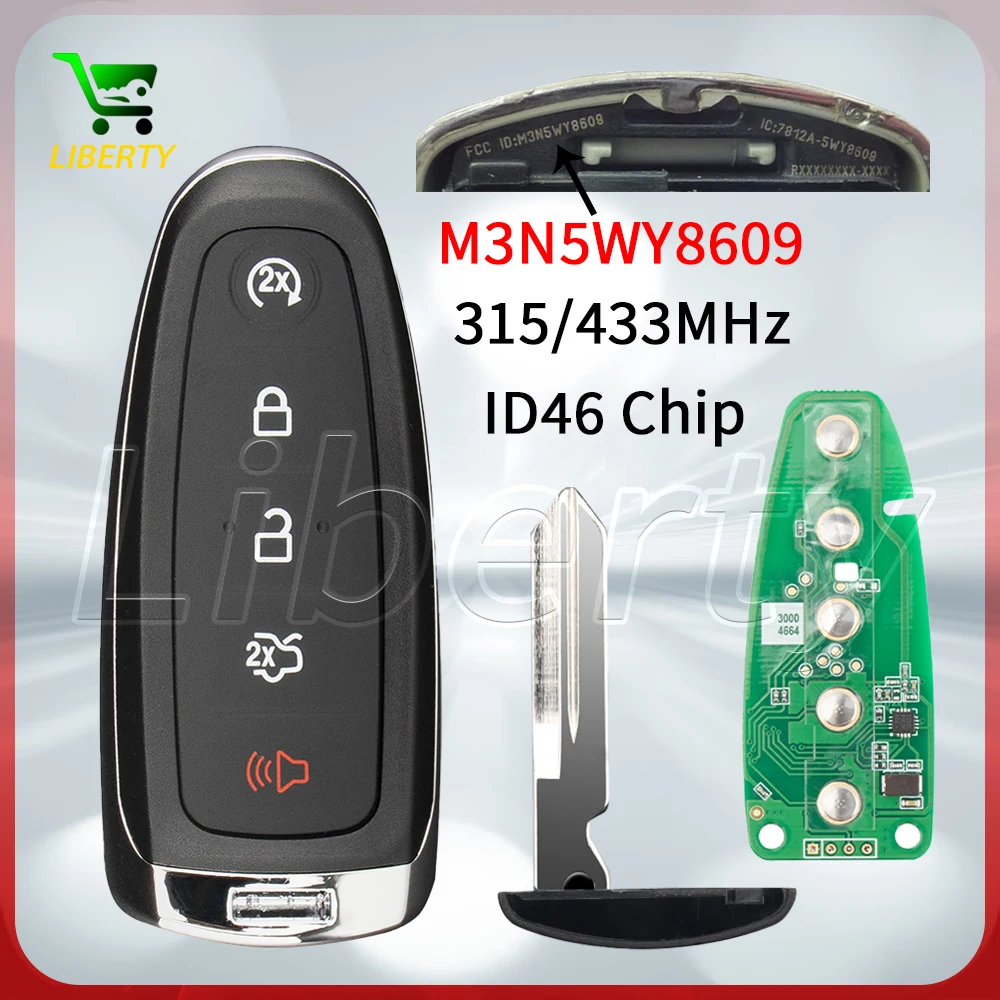Liberty M3N5WY8609 PN 164-R8092 Keyless Smart Remote Key Fob for Ford Edge Escape Expedition Focus MKS MKT MKX Proximity Card
Liberty M3N5WY8609 PN 164-R8092 Keyless Smart Remote Key Fob for Ford Edge Escape Expedition Focus MKS MKT MKX Proximity Card