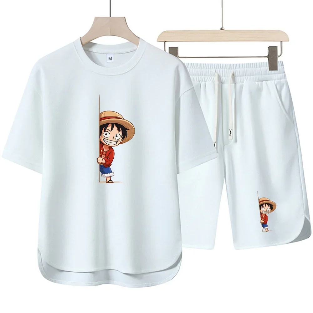 Luffy Teen Style Straw Hat Outfit, Curved Short-Sleeve Top with Front Shorter and Back Longer Design, Unisex Two-Piece Set
Luffy Teen Style Straw Hat Outfit, Curved Short-Sleeve Top with Front Shorter and Back Longer Design, Unisex Two-Piece Set