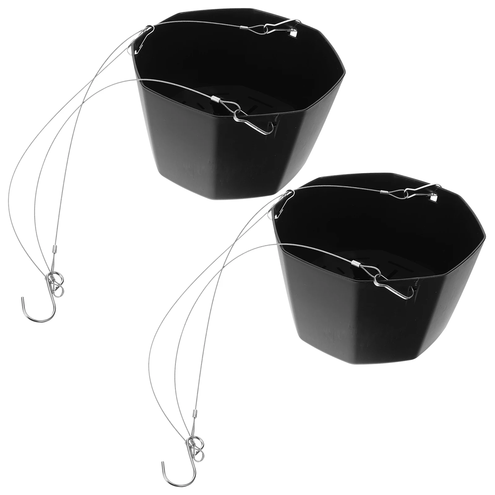 2Pcs Hanging Flower Pots Night Black Plastic with Steel Chain for Plants Balcony Garden Decor Planter
2Pcs Hanging Flower Pots Night Black Plastic with Steel Chain for Plants Balcony Garden Decor Planter