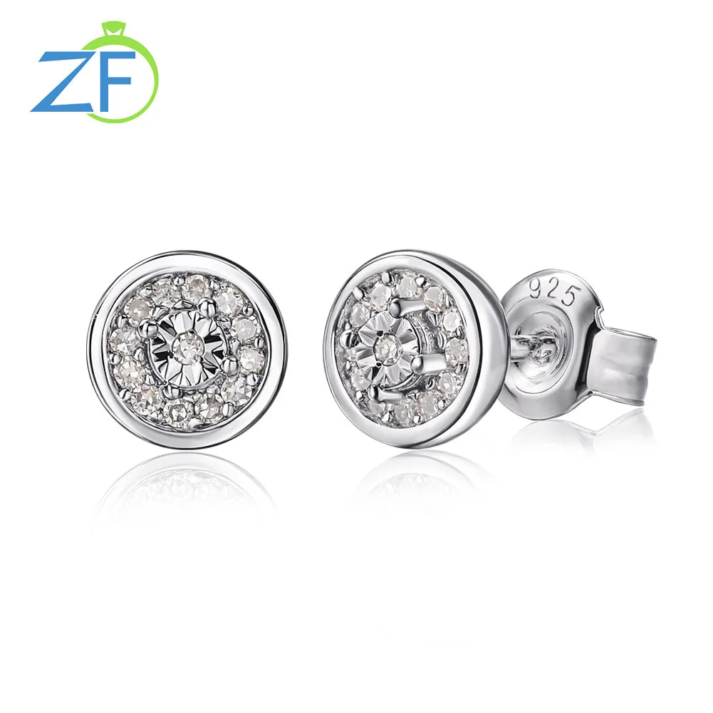 GZ ZONGFA Pure 925 Sterling Silver Round Stud Earrings for Women 0.11ct Diamond Test Passed 7*7mm Rhodium Plated Fine Jewelry
GZ ZONGFA Pure 925 Sterling Silver Round Stud Earrings for Women 0.11ct Diamond Test Passed 7*7mm Rhodium Plated Fine Jewelry