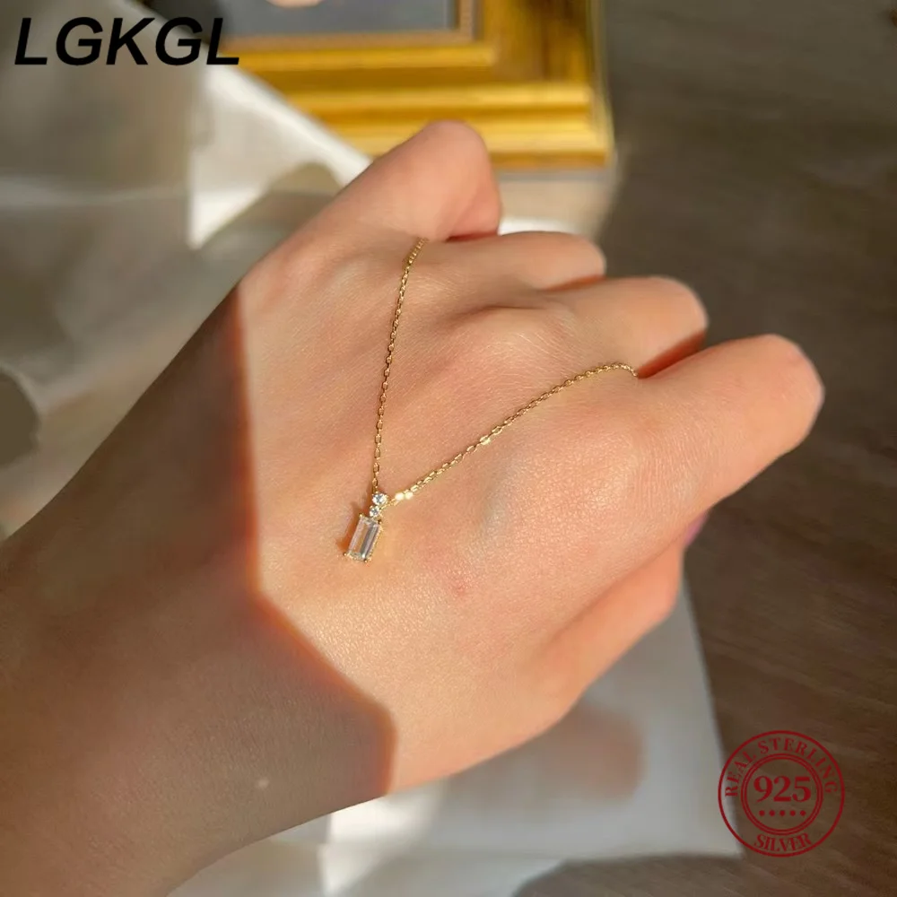 LGKGL French Elegant Small Square Diamond All-over 925 Silver Plated 14K Gold Necklace Basic Everyday Super Shiny Clavicle Chain
LGKGL French Elegant Small Square Diamond All-over 925 Silver Plated 14K Gold Necklace Basic Everyday Super Shiny Clavicle Chain