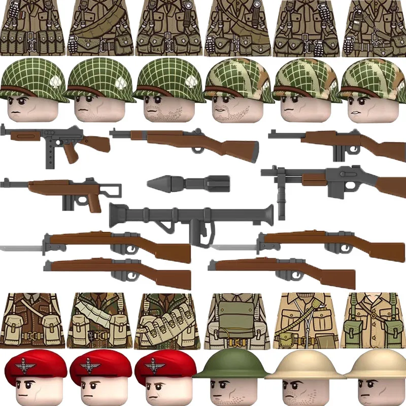 MOC США, британская военная фигурка, строительные блоки 101, воздушно-десантная армия, красные дьяволы, пехота, медицинский солдат, оружие, пистолет, кирпичи, игрушки GR01
MOC США, британская военная фигурка, строительные блоки 101, воздушно-десантная армия, красные дьяволы, пехота, медицинский солдат, оружие, пистолет, кирпичи, игрушки GR01