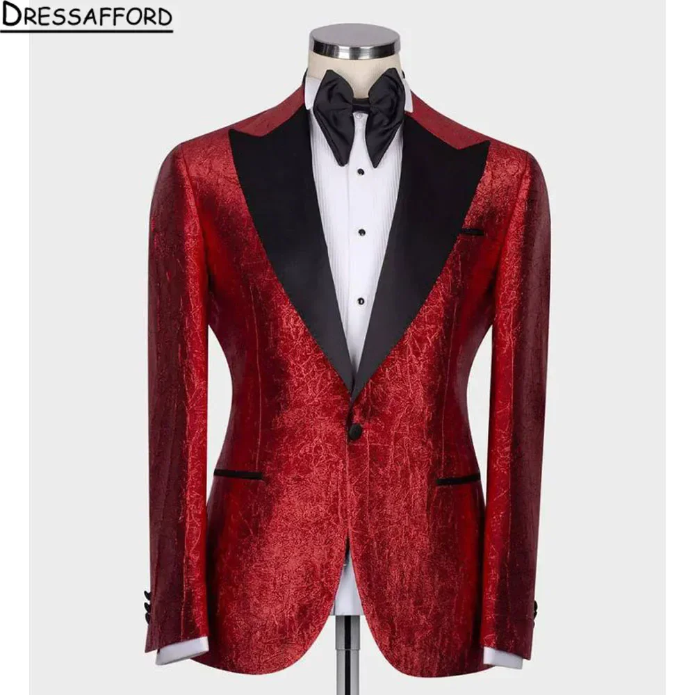 Red Jacquard Suits Men For Wedding 3 Pieces Jacket Vest Pants Groom Tuxedo Formal Business Banquet
Red Jacquard Suits Men For Wedding 3 Pieces Jacket Vest Pants Groom Tuxedo Formal Business Banquet
