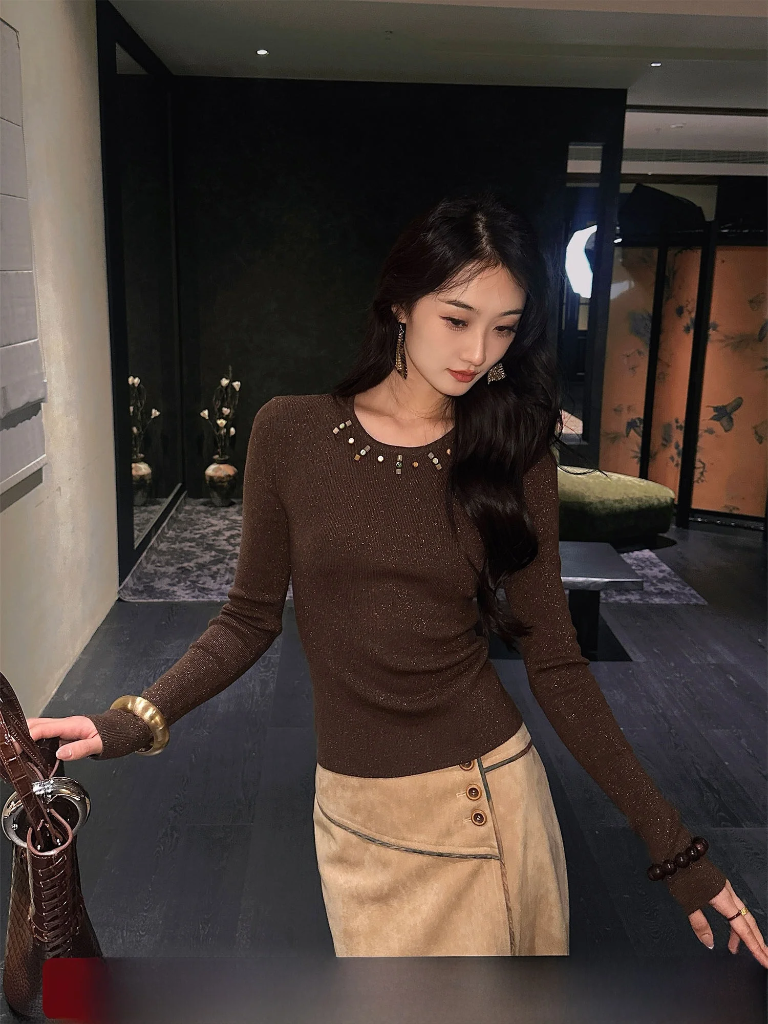 Sanji Bla Flower Woolen Knitted Top Women's Base Layer irt Trendy Gold Weave eep Wool Knitted Sweater Commute Sle Loo...
Sanji Bla Flower Woolen Knitted Top Women's Base Layer irt Trendy Gold Weave eep Wool Knitted Sweater Commute Sle Loo...