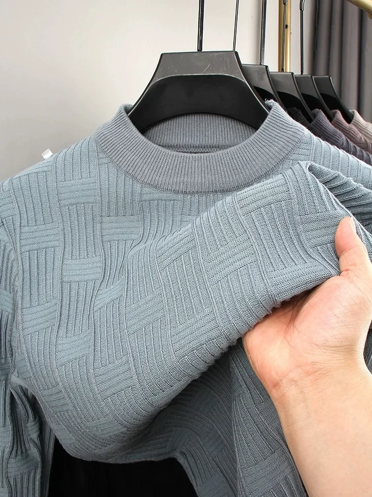 High end square plaid jacquard round neck sweater men's 2023 autumn/winter new fashionable luxury elastic warm knitted pullover
High end square plaid jacquard round neck sweater men's 2023 autumn/winter new fashionable luxury elastic warm knitted pullover