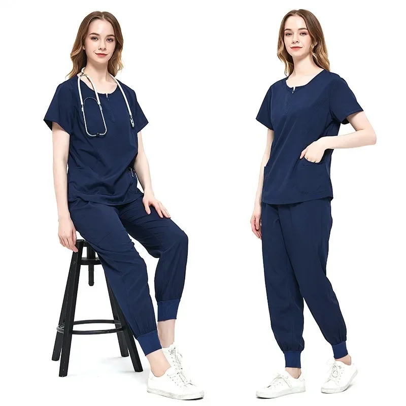 Dentist Surgical Gowns Women's Split Hand Wash Suit Nursing Work Uniforms Stretchy Quick Dry Hospital Nurses Uniforms
Dentist Surgical Gowns Women's Split Hand Wash Suit Nursing Work Uniforms Stretchy Quick Dry Hospital Nurses Uniforms
