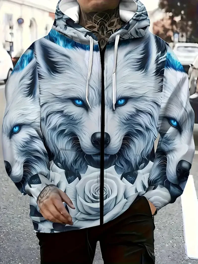 Animal Wolf 3D Printed Zip Up Hoodies Men Women Fashion Oversized Hoodie Male Zip Up Sweatshirts Man Tracksuit Coat Y2k Clothes
Animal Wolf 3D Printed Zip Up Hoodies Men Women Fashion Oversized Hoodie Male Zip Up Sweatshirts Man Tracksuit Coat Y2k Clothes