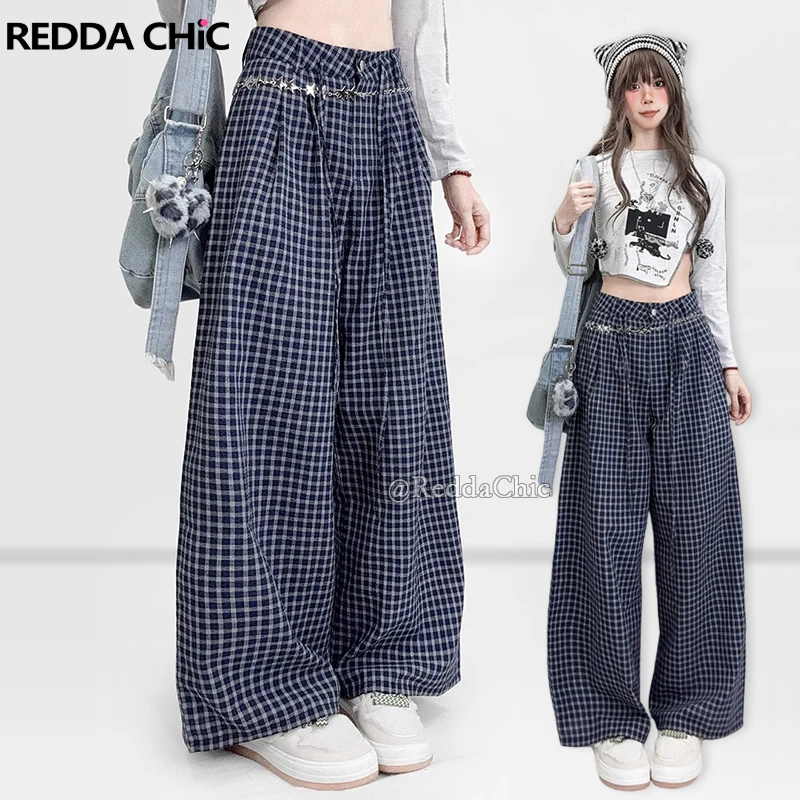 REDDACHiC Свободные брюки в клетку с карманами, повседневные свободные брюки с высокой талией и бантом, плиссированные спереди, широкие брюки-палаццо, женские штаны
REDDACHiC Свободные брюки в клетку с карманами, повседневные свободные брюки с высокой талией и бантом, плиссированные спереди, широкие брюки-палаццо, женские штаны