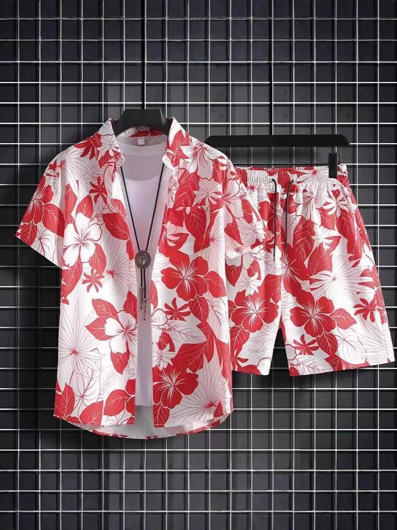 Hip Hop Popular Novelty Funny Hawaii red flower 3D Print shirt +Shorts Short Sleeve Flip collar shirts half pants Two Piece Set
Hip Hop Popular Novelty Funny Hawaii red flower 3D Print shirt +Shorts Short Sleeve Flip collar shirts half pants Two Piece Set