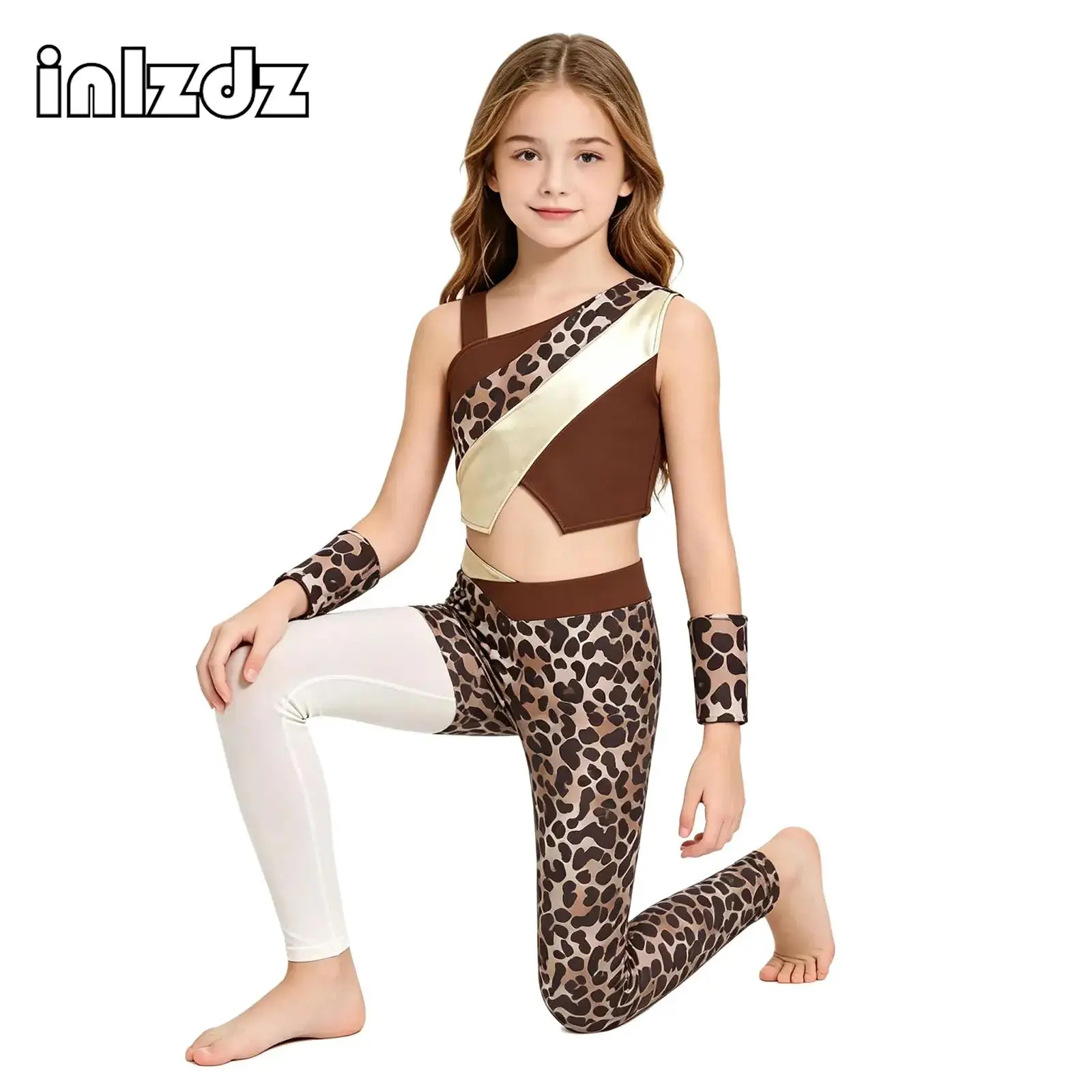 Kids 3 Pcs Girl Cavegirl Costume Girls Prehistoric Cave Stone Leopard Crop Top+Pants+Oversleeves Ballet Gymnastics Dancewear
Kids 3 Pcs Girl Cavegirl Costume Girls Prehistoric Cave Stone Leopard Crop Top+Pants+Oversleeves Ballet Gymnastics Dancewear