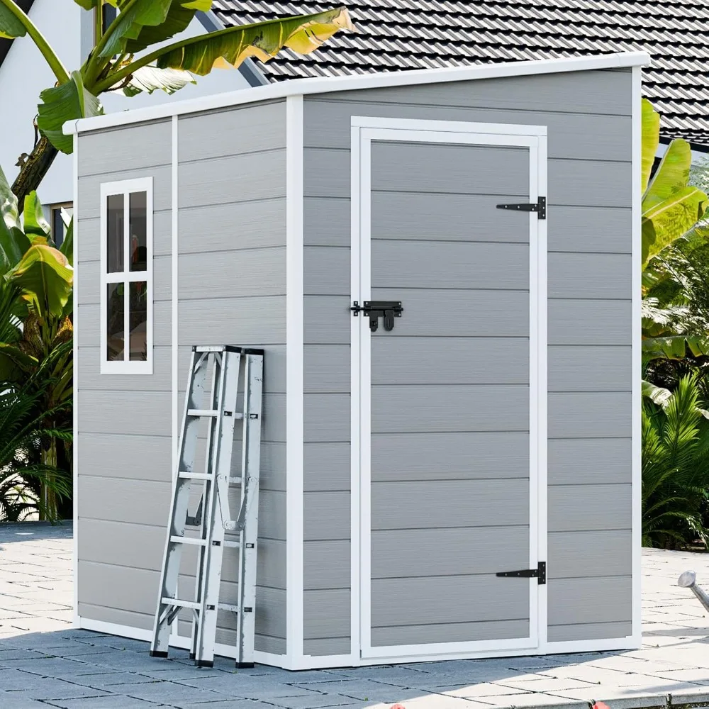 5X4 FT Storage Shed, Resin Outdoor Storage Shed with Floor & Lockable Doors, All Weather Plastic Lean to Shed with Window and Ve
5X4 FT Storage Shed, Resin Outdoor Storage Shed with Floor & Lockable Doors, All Weather Plastic Lean to Shed with Window and Ve